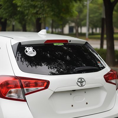 Bébé à bord blanc en arrière de voiture