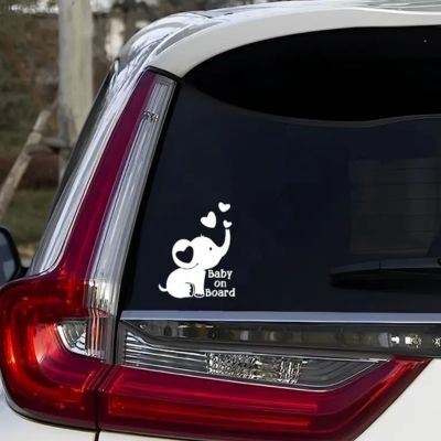 Autocollant bébé à bord éléphant en arrière voiture