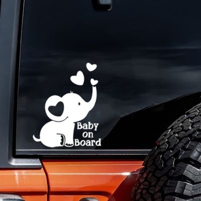 Autocollant bébé à bord éléphant sur portière voiture