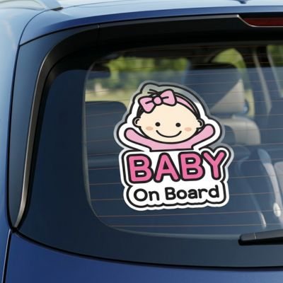 Autocollant bébé à bord fille en avant voiture