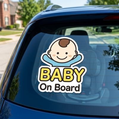 Bébé à bord Autocollant bébé à bord garçon sur vitre  arrière voiture