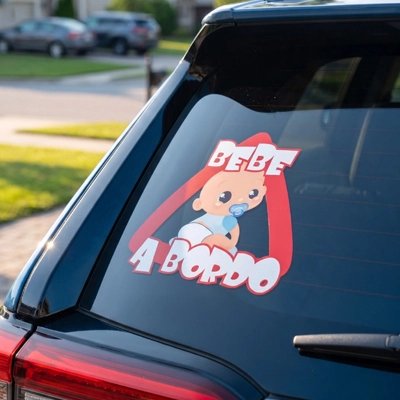 Autocollant bébé à bord mignon en arrière voiture