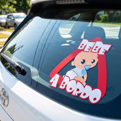 Autocollant bébé à bord mignon sur vitre arrière voiture