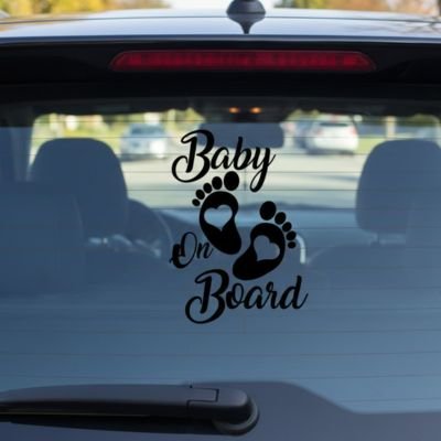 Bébé à bord  noir deux pas en arrière voiture