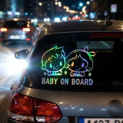 Bébés à bord​ twin en arrière de voiture