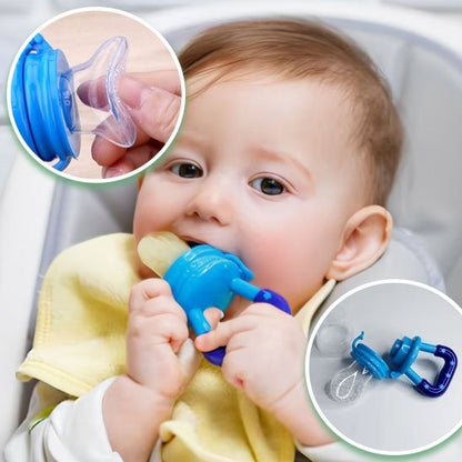 bebe avec grignoteuse bebe bleu dans bouche démonté près lui