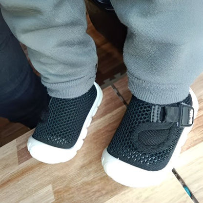 Bébé debout porte chaussure noir filet ajustable