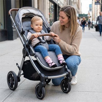 Bébé en balade porte chaussette rose très doux