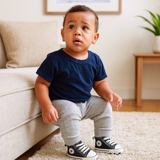 Bébé en chambre porte chaussure bebe noir blanc