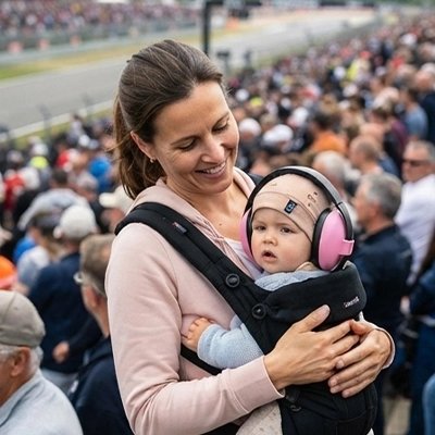 Bébé porte casque anti bruit bébé rose certifié au stade