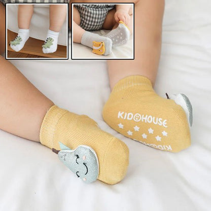 bébé porte chaussette bébé jaune dauphin 