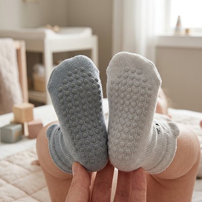 Bébé porte chaussette pour bebe bleu blanc