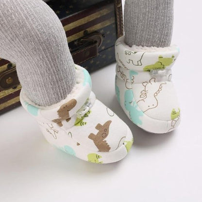 Bébé porte chaussure bebe blanc motifs crocodile