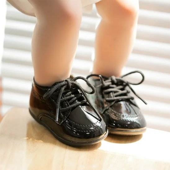 Bébé porte chaussure bebe noir lacets