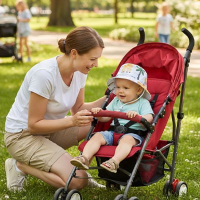 Bébé se reposant avec maman porte chapeau bebe protection