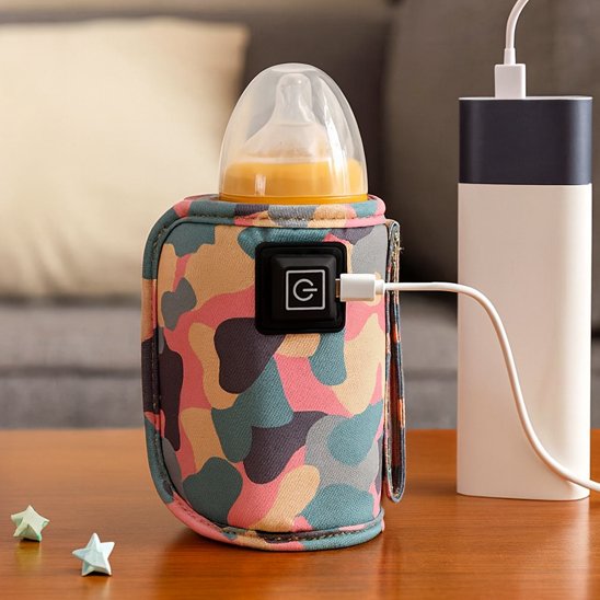 biberon en charge dans chauffe biberon portable