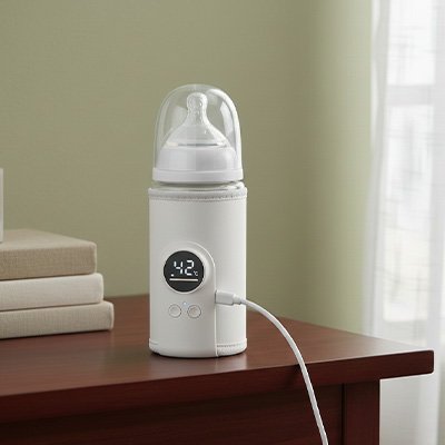 chauffe biberon blanc branché sur able