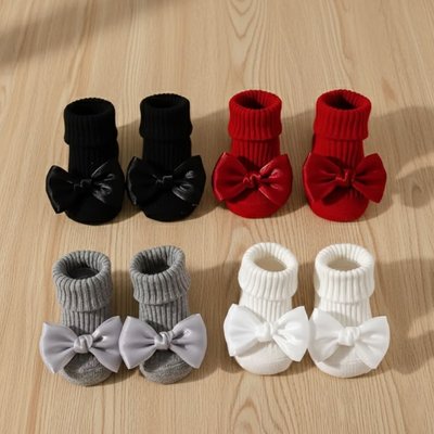 Ensemble chaussette bebe noir rouge gris blanc noeud papillon