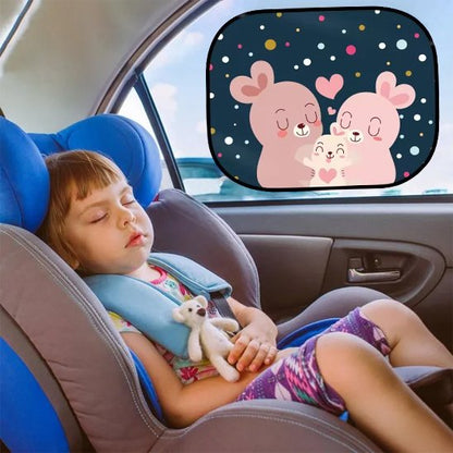 Fillette en voiture dort près pare soleil voiture bébé doudou