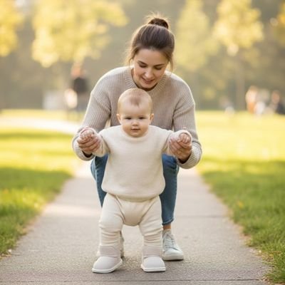 Maman aide bébé portant chaussure bebe bottines douillettes beige