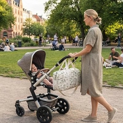 maman-au-parc-avec-sac-a-langer-model 3