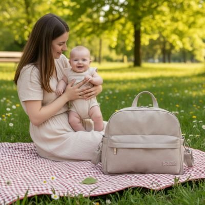 maman bébé mode pique nique sa à langer beige posé