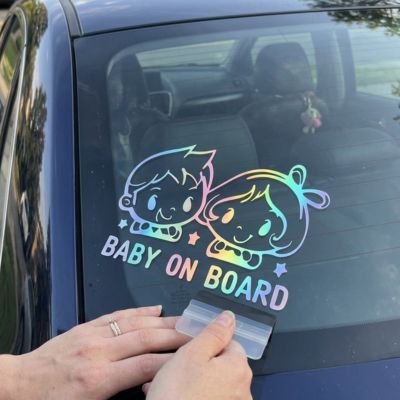 Maman colle bébés à bord​ twin en avant voiture