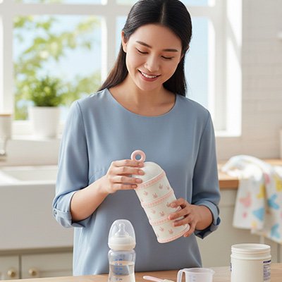 Maman ouvre boite doseuse lait pratique
