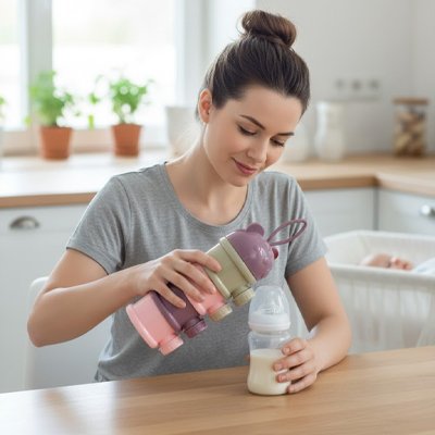 Maman renverse lait de boite doseuse lait rose nomade