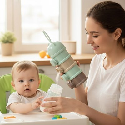 Maman renverse lait de boite doseuse lait verte nomade