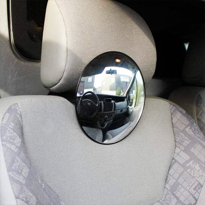 Miroir voiture bébé installé sur siège arrière blanc