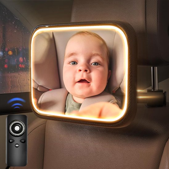 Miroir voiture bebe sur siège passager avec reflet bébé