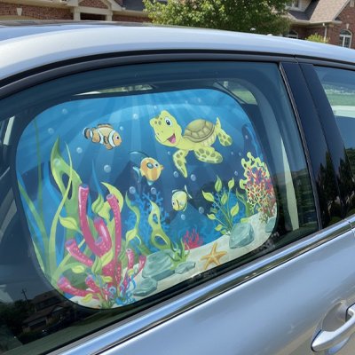 pare soleil voiture aquarium collé côté passager droit