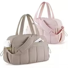 Sac a langer bebe marron et rose imperméable chic