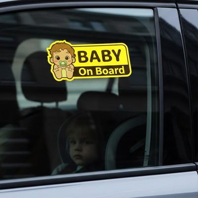 sticker de bébé à bord collé vitre siège passager